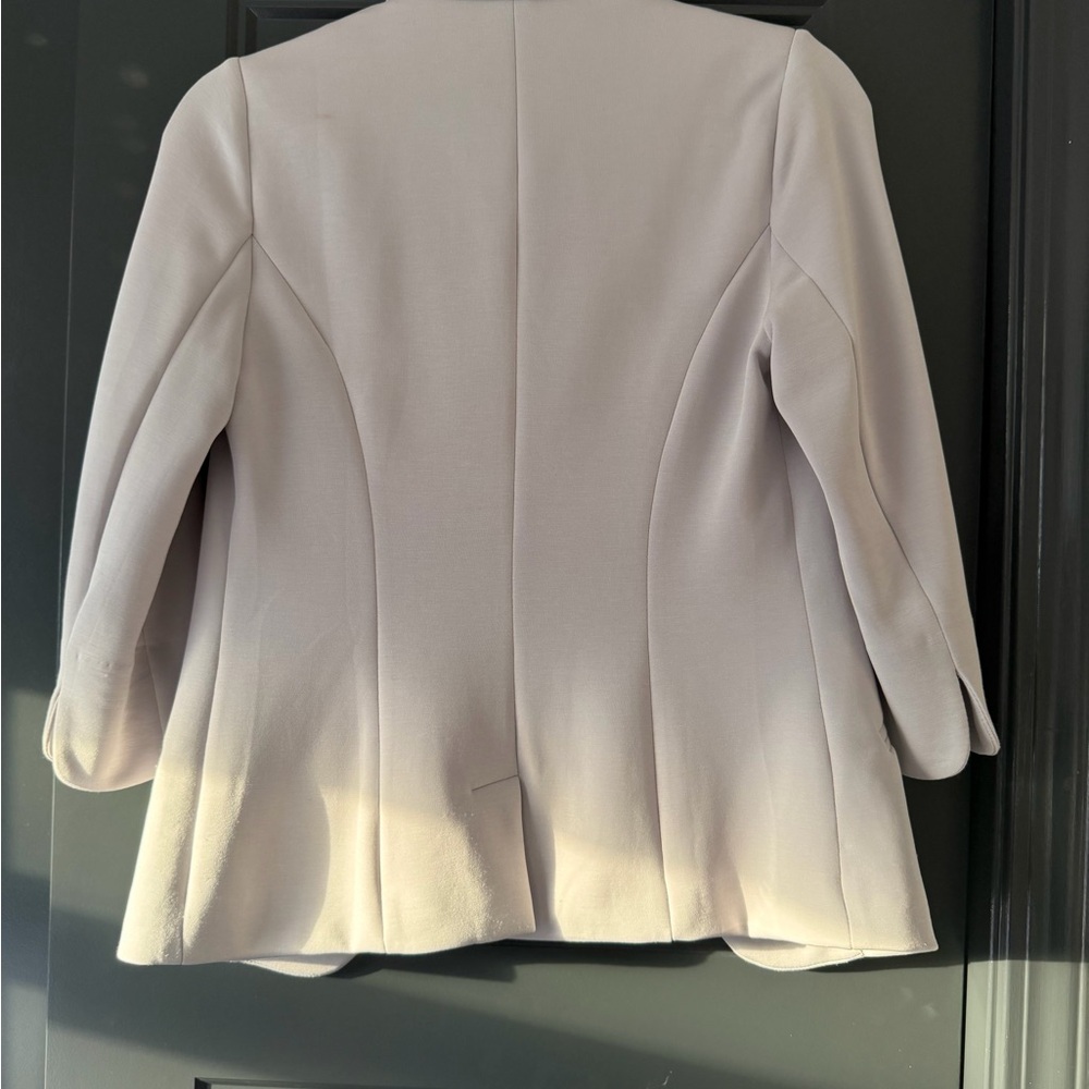 Skies Are Blue Blush Shawl Collar Blazer with Floral Lining - Picture 2 of 6